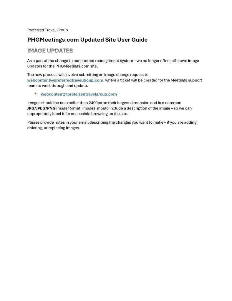 PHGMeetings.com Site User Guide Image Updates